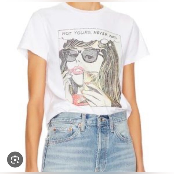 NWT redone classic tee not yours size XS cream - Picture 2 of 6